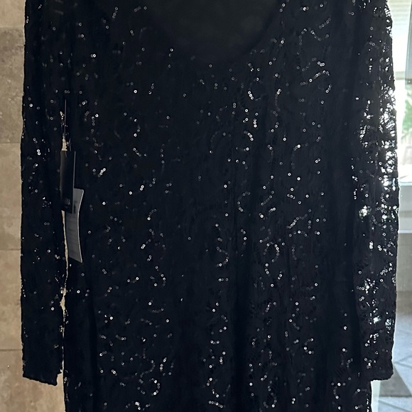 Black Sequined Cocktail Christmas Party Dress - Picture 2 of 10